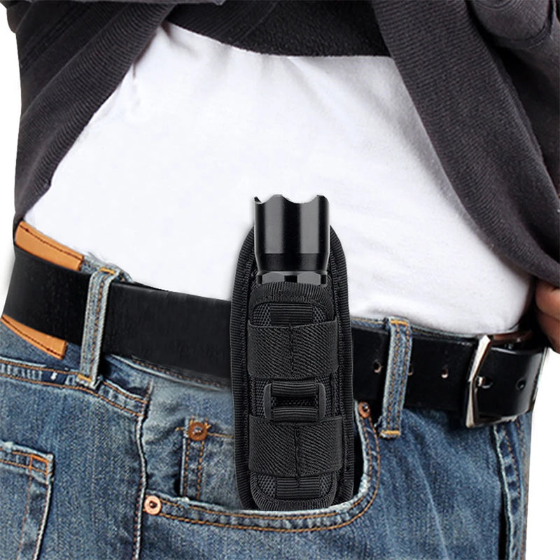 Tactical 360° Rotating Flashlight Holster – Durable Belt Torch Pouch for Hunting, Survival & Outdoor Gear