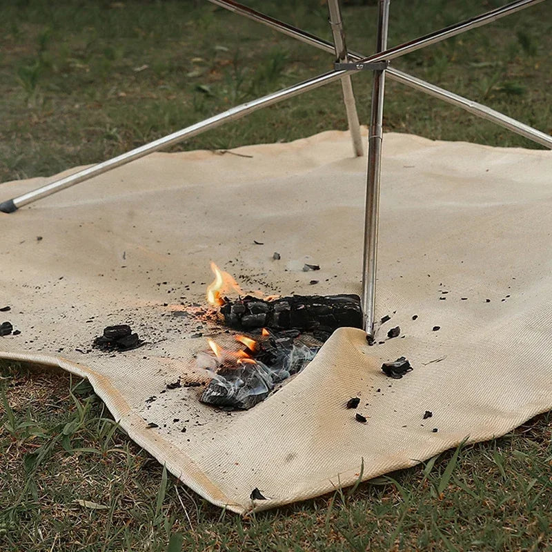 🔥 Fireproof Camping Mat – Flame Retardant BBQ & Picnic Blanket | Heat Resistant Fiberglass Cloth