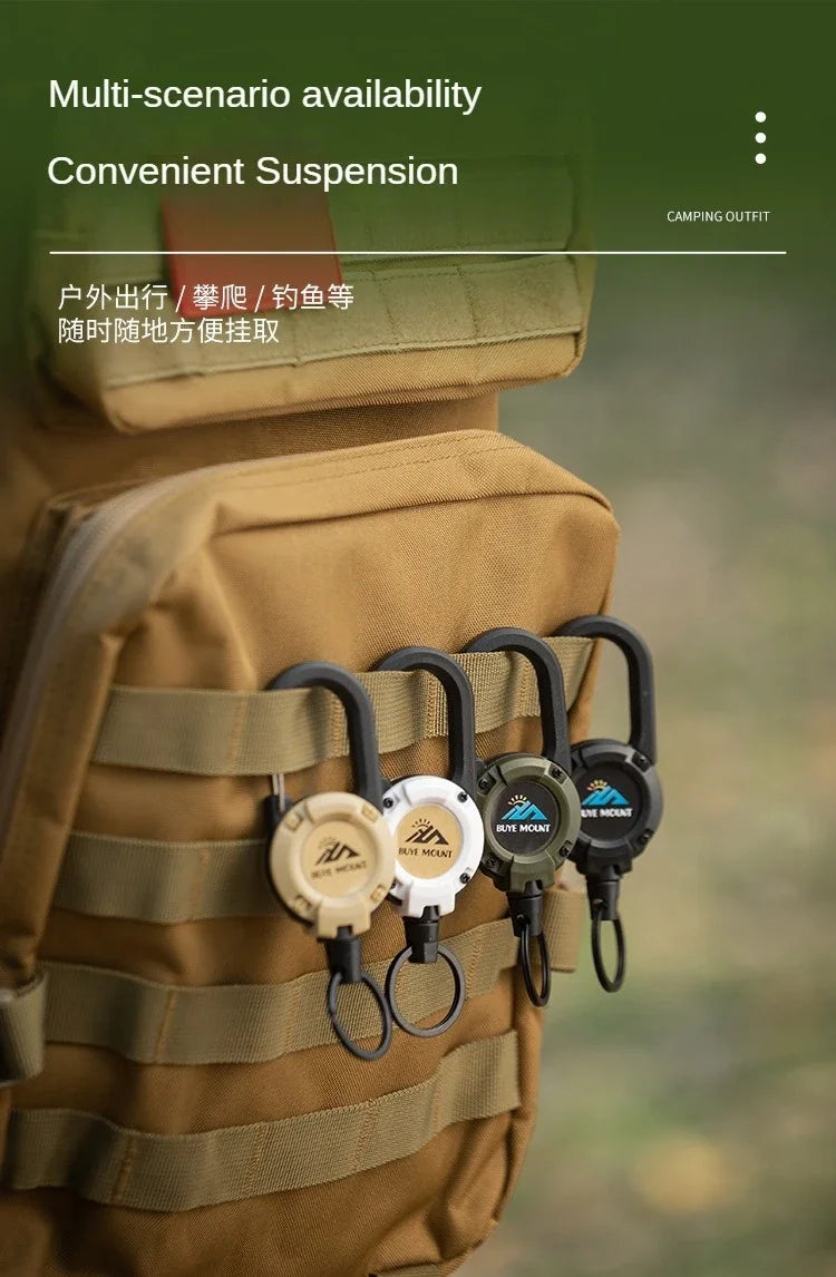 🔒 Heavy Duty Retractable Badge Reel with Carabiner – Steel Wire Keychain Holder for ID & Tools
