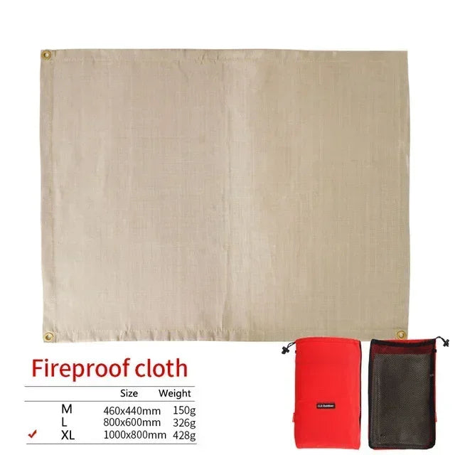 🔥 Fireproof Camping Mat – Flame Retardant BBQ & Picnic Blanket | Heat Resistant Fiberglass Cloth