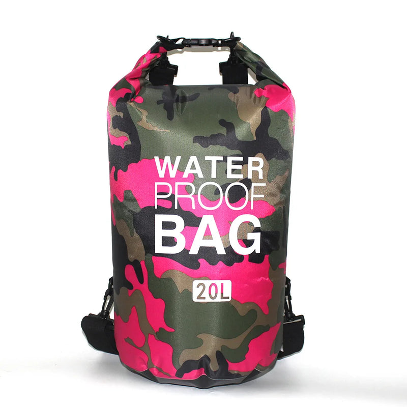 30L Camouflage Waterproof Dry Bag 🌊 | PVC-Coated Sack for Rafting, Trekking & Diving Adventures
