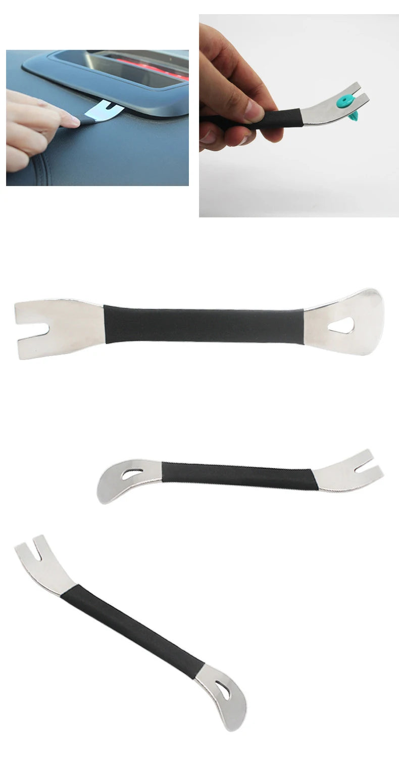 ProSteel™ Dual-End Car Trim Removal Tool – Stainless Steel Pry Tool for Car Panels & Fasteners