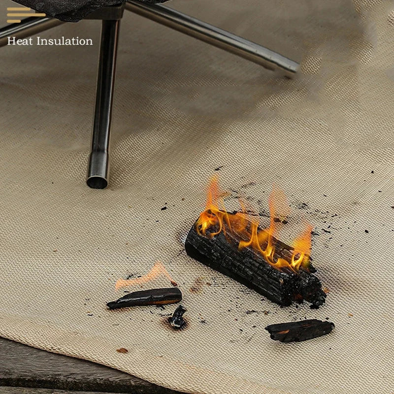 🔥 Fireproof Camping Mat – Flame Retardant BBQ & Picnic Blanket | Heat Resistant Fiberglass Cloth