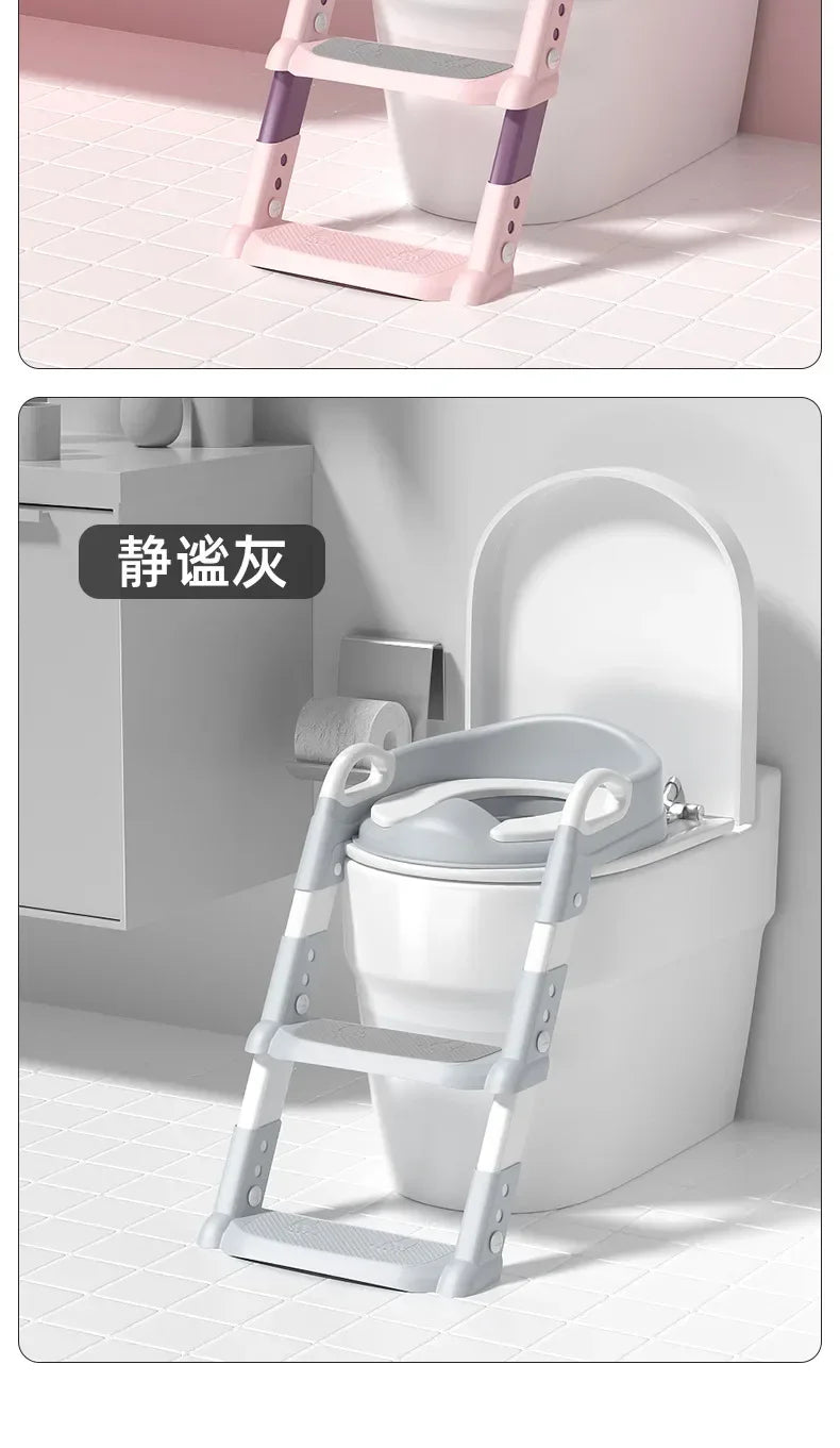 Children’s Potty Training Seat with Step Ladder 🚽👶 | Foldable Toddler Toilet Trainer for Boys & Girls