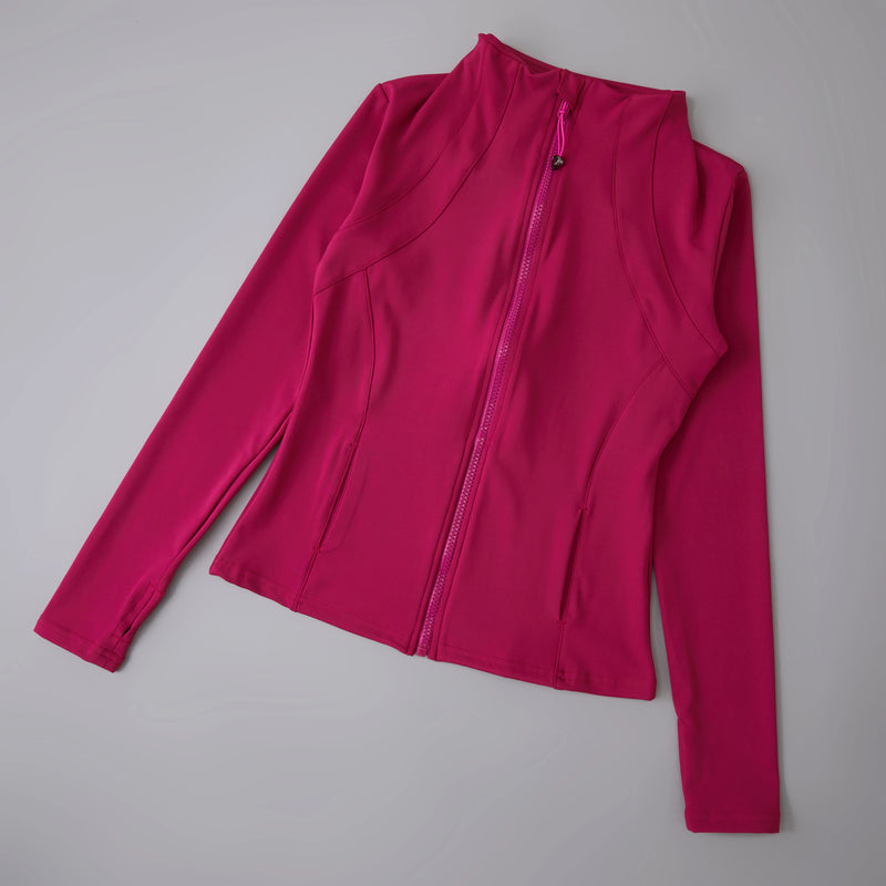 Women's Yoga Jacket – Stand Collar, Long Sleeve, High Stretch Workout Top 🧘‍♀️💪