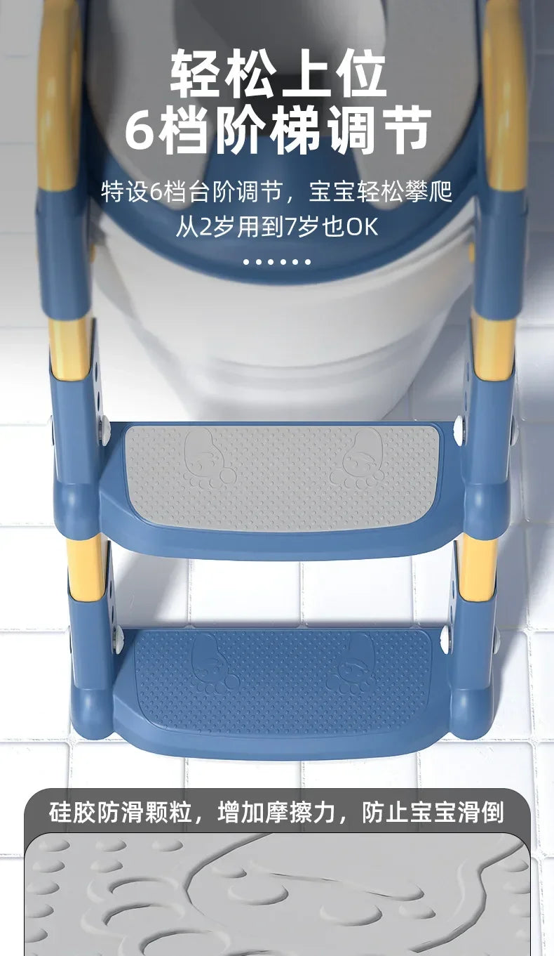 Children’s Potty Training Seat with Step Ladder 🚽👶 | Foldable Toddler Toilet Trainer for Boys & Girls