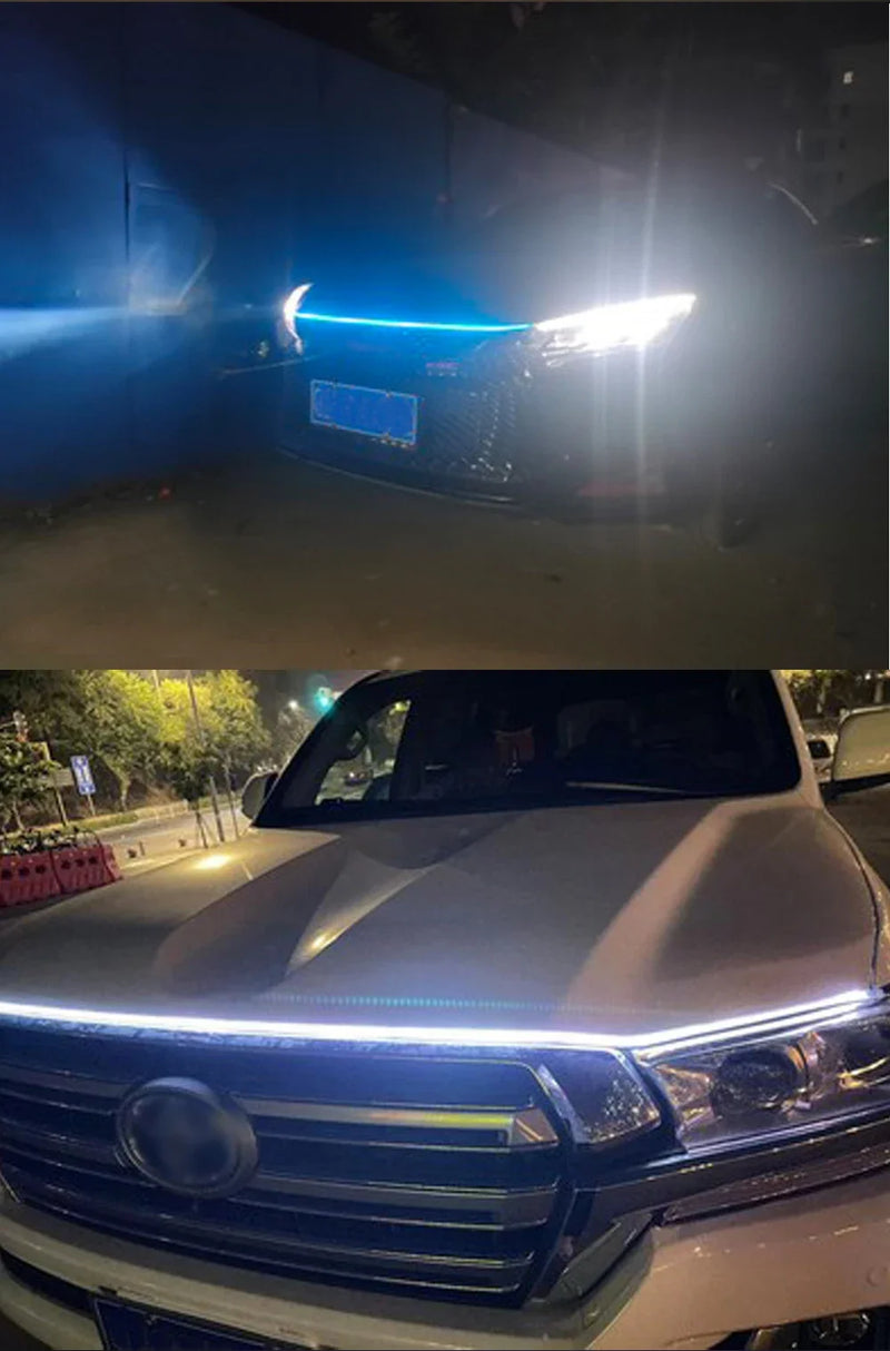 150cm LED DRL Scanning Car Hood Light Strip – 12V Decorative Ambient Engine Hood Lamp 🚗✨