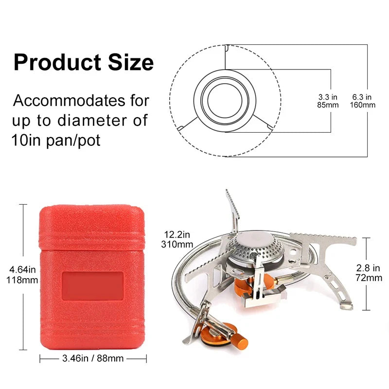 🔥 Portable Folding Camping Gas Stove – 3500W Outdoor Cooking Burner for Hiking, Backpacking & Picnic