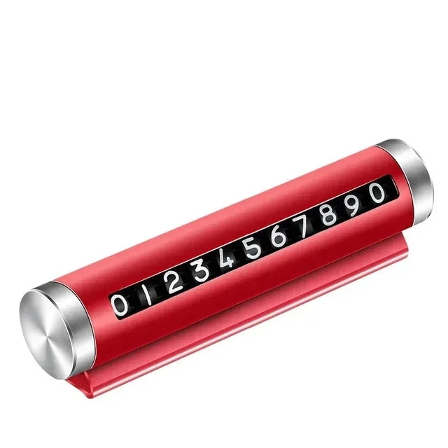 Universal Rotating Temporary Parking Card – Metal Phone Number Plate for Cars
