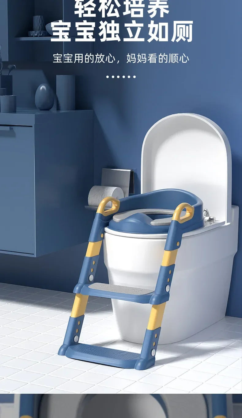 Children’s Potty Training Seat with Step Ladder 🚽👶 | Foldable Toddler Toilet Trainer for Boys & Girls