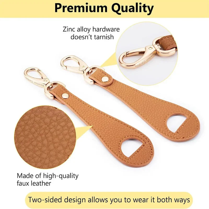 Travel Leather Hat Clip - Golf & Baseball Cap Strap, Hands-Free Glove & Towel Storage Clip