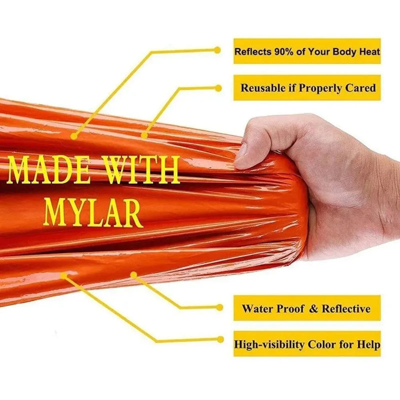 Emergency Mylar Thermal Sleeping Bag – Ultra Waterproof, Lightweight Survival Blanket for Camping & Hiking