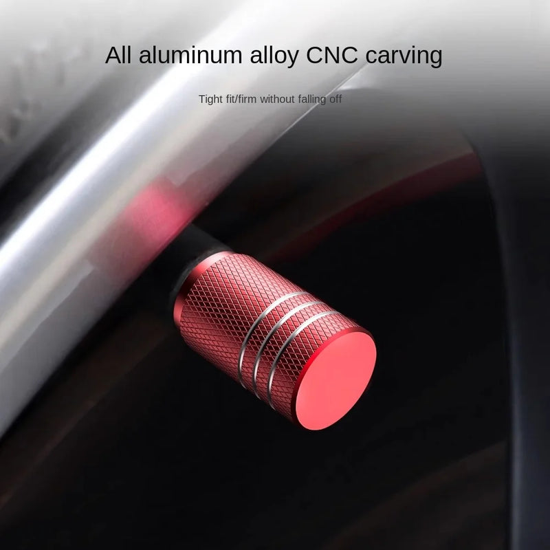4Pcs Aluminum Tire Valve Stem Caps – Universal Knurled Design for Car & Motorcycle Wheels, Dustproof & Leakproof