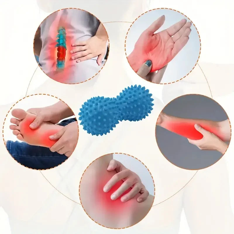Peanut Spiky Massage Ball for Foot & Muscle Pain Relief 🌟 | Myofascial Roller for Stress & Relaxation