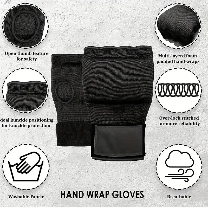 MMA Half Finger Gel Boxing Glove - Muay Thai Training Hand Wrap with Wrist Strap 🥊