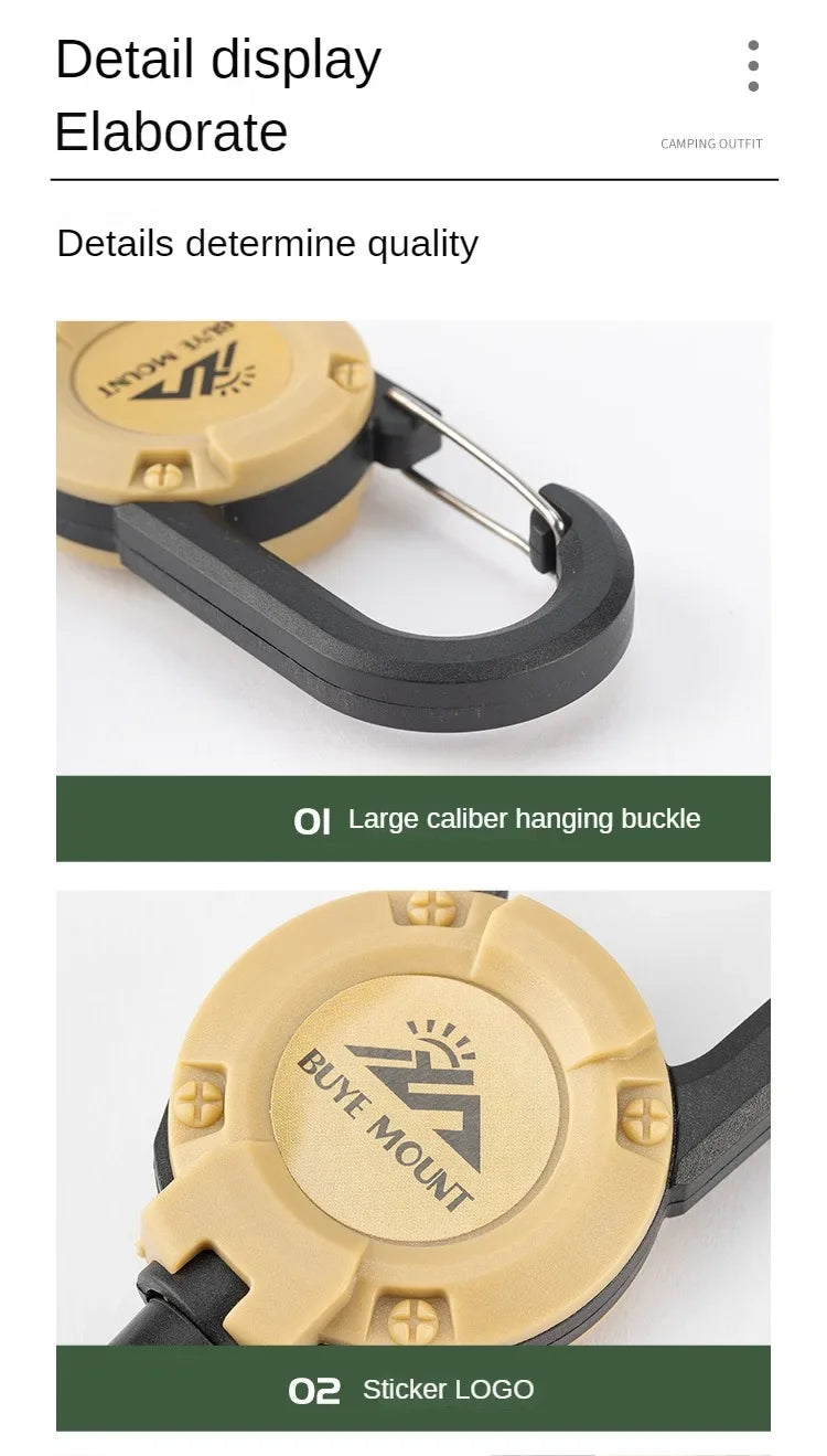 🔒 Heavy Duty Retractable Badge Reel with Carabiner – Steel Wire Keychain Holder for ID & Tools