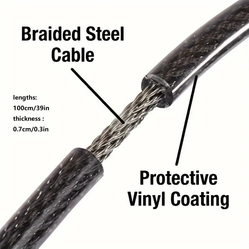 FortiLock™ Anti-Theft Bike Lock – Heavy-Duty Steel Cable, Drill-Resistant & Scratch-Proof