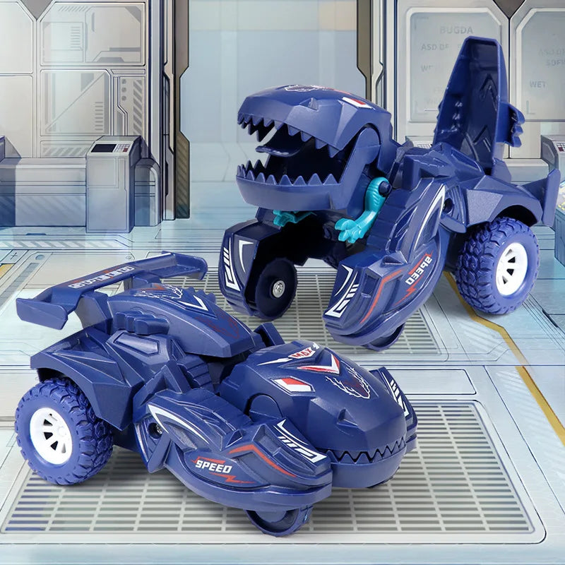 2 IN 1 Dinosaur Deformation Car Model Toy 🚗🦖 - One Step Action Collision Transformation Mini Vehicle for Boys | Kids Gift 🎁