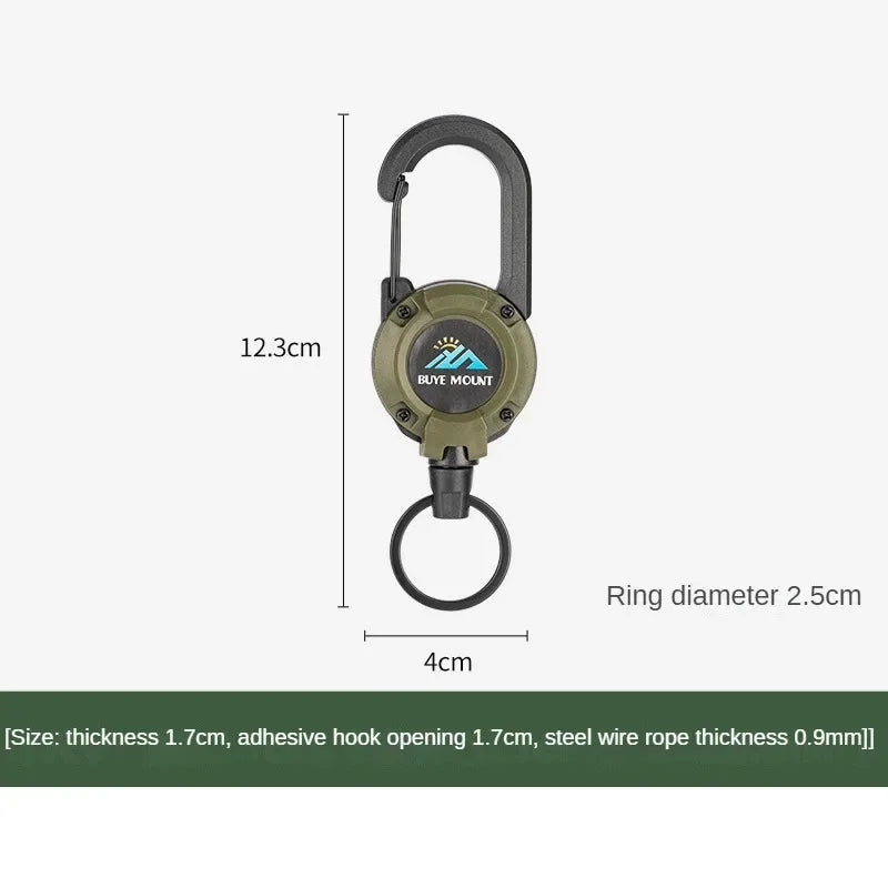 🔒 Heavy Duty Retractable Badge Reel with Carabiner – Steel Wire Keychain Holder for ID & Tools