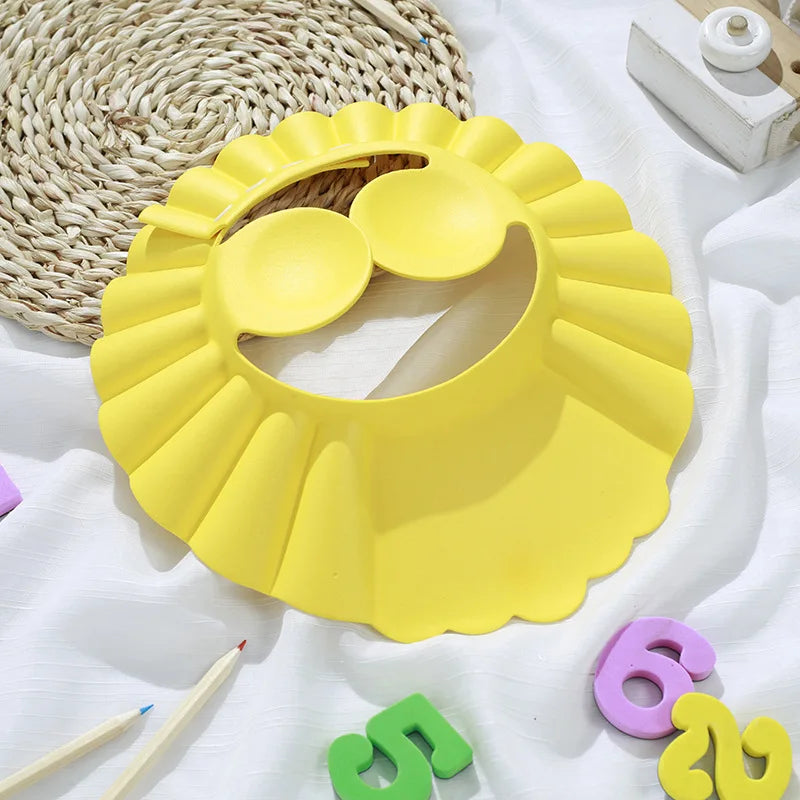 Adjustable Baby Shower Cap 👶 – Tear-Free Kids Shampoo Hat with Ear & Eye Protection for Bath Time