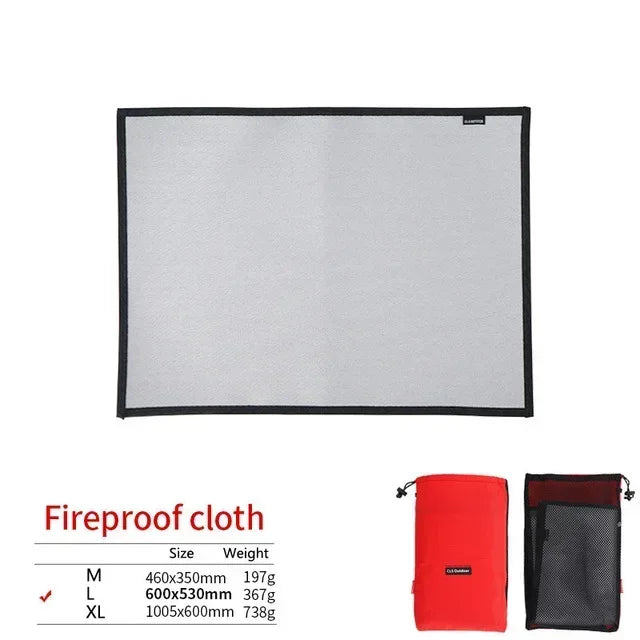🔥 Fireproof Camping Mat – Flame Retardant BBQ & Picnic Blanket | Heat Resistant Fiberglass Cloth
