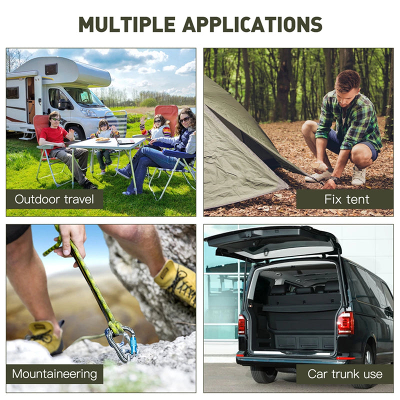 💪 Heavy Duty Bungee Cord with Carabiner Hooks – Elastic Tie Strap for Kayak 🚣‍♂️, Cycling 🚴, Luggage 🧳 & Camping 🏕️ Accessories