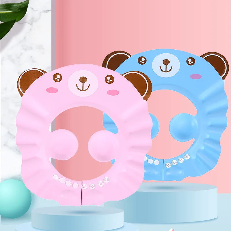 Adjustable Baby Shower Cap 👶 – Tear-Free Kids Shampoo Hat with Ear & Eye Protection for Bath Time