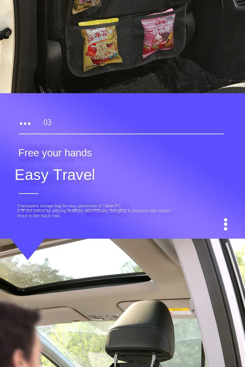 🚗 Car Backseat Organizer with Touchscreen Tablet Holder – Multi-Pocket Storage & Seat Protector