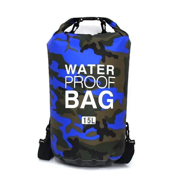 30L Camouflage Waterproof Dry Bag 🌊 | PVC-Coated Sack for Rafting, Trekking & Diving Adventures