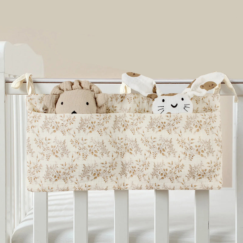 Baby Bedside Organizer 🍼 | Portable Diaper Caddy with Dual Pockets for Newborn Essentials