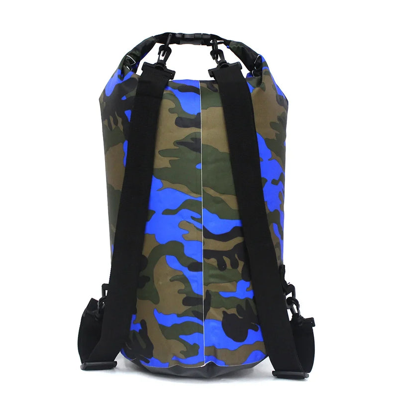 30L Camouflage Waterproof Dry Bag 🌊 | PVC-Coated Sack for Rafting, Trekking & Diving Adventures