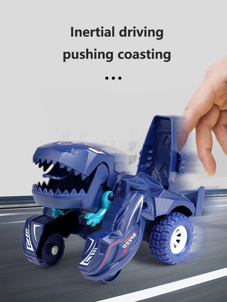 2 IN 1 Dinosaur Deformation Car Model Toy 🚗🦖 - One Step Action Collision Transformation Mini Vehicle for Boys | Kids Gift 🎁