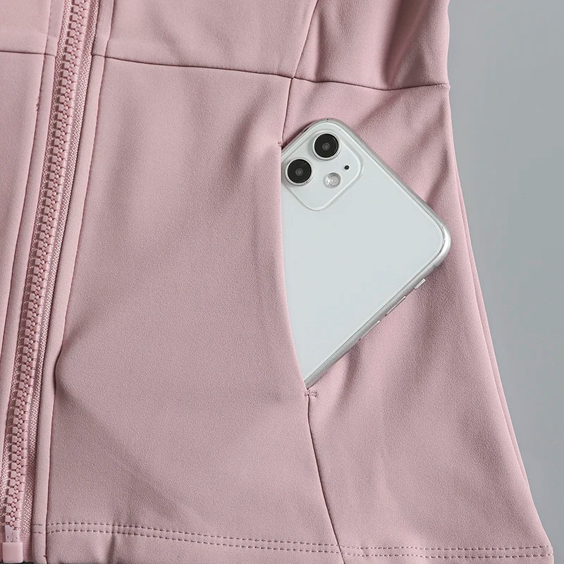 Women's Yoga Jacket – Stand Collar, Long Sleeve, High Stretch Workout Top 🧘‍♀️💪