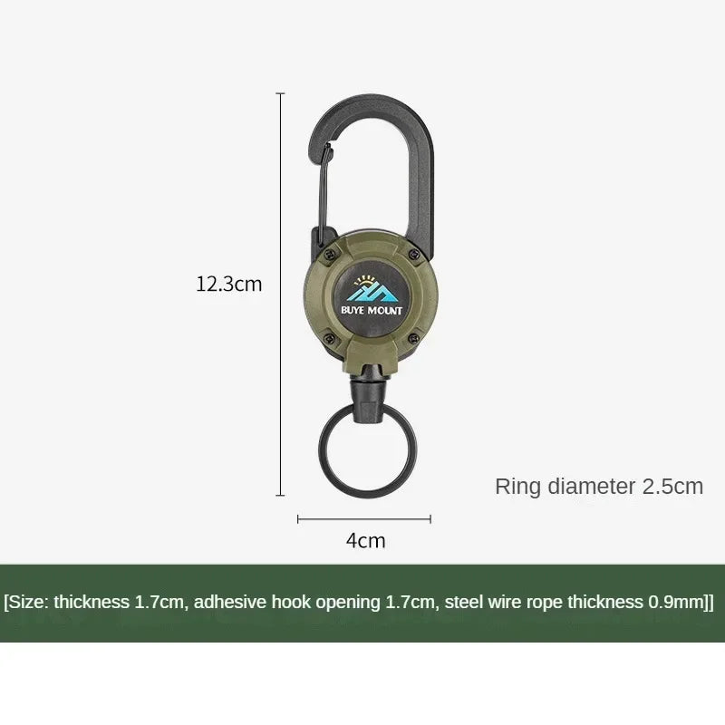 🔒 Heavy Duty Retractable Badge Reel with Carabiner – Steel Wire Keychain Holder for ID & Tools