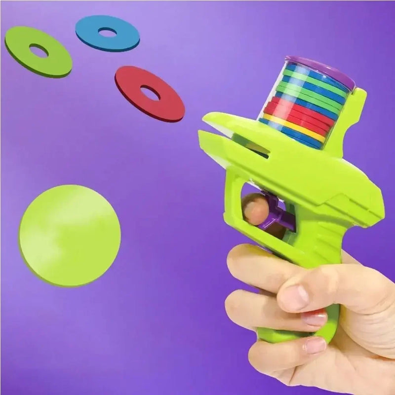 Mini Carrot Flying Disc Launcher Gun – Safe EVA Saucer Toy for Kids Outdoor Fun