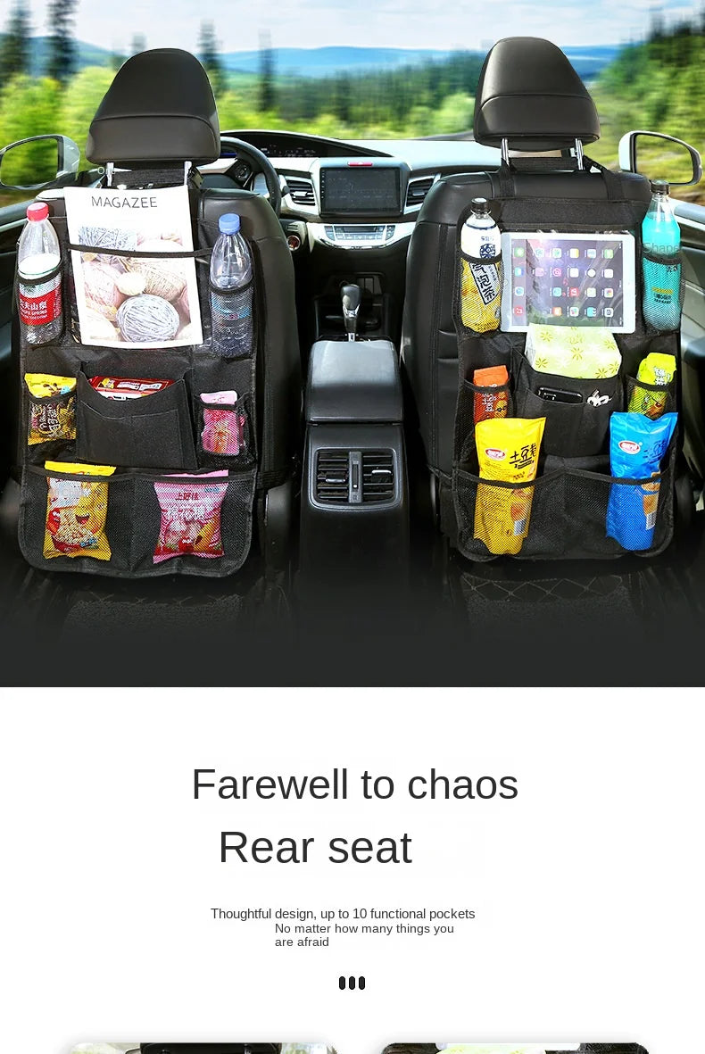 🚗 Car Backseat Organizer with Touchscreen Tablet Holder – Multi-Pocket Storage & Seat Protector