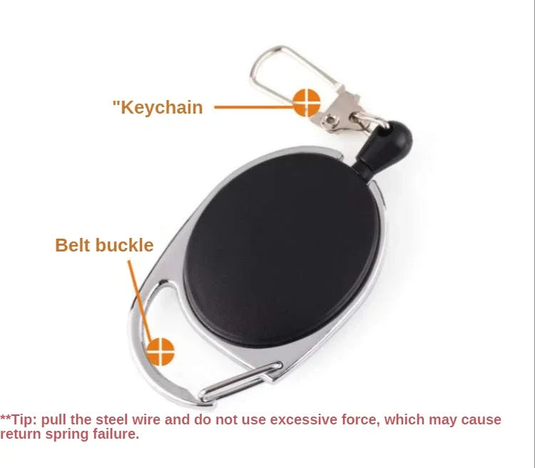 Fly Fishing Zinger Retractor 🔄 | Retractable Key Chain Reel with Spring Clip – 1–4pcs Tool Holder 🎣