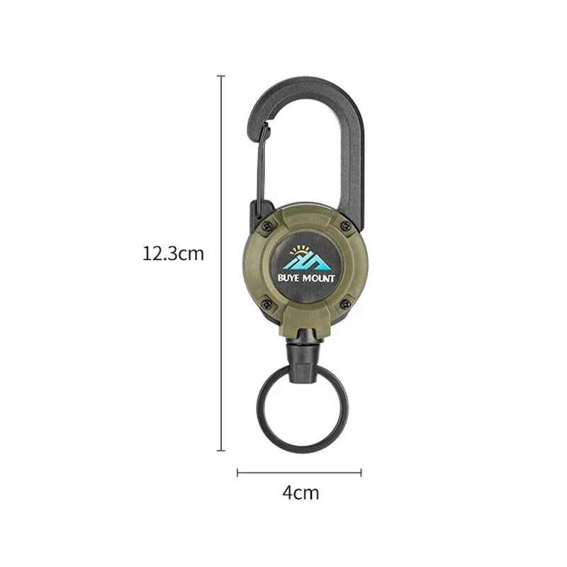 🔒 Heavy Duty Retractable Badge Reel with Carabiner – Steel Wire Keychain Holder for ID & Tools