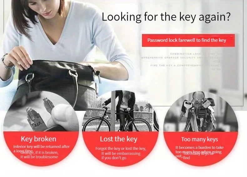 FortiLock™ Anti-Theft Bike Lock – Heavy-Duty Steel Cable, Drill-Resistant & Scratch-Proof