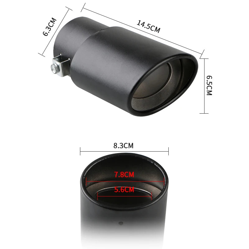 2.5" Stainless Steel Chrome Exhaust Tip for Cars - Universal Muffler Tailpipe Tip Upgrade