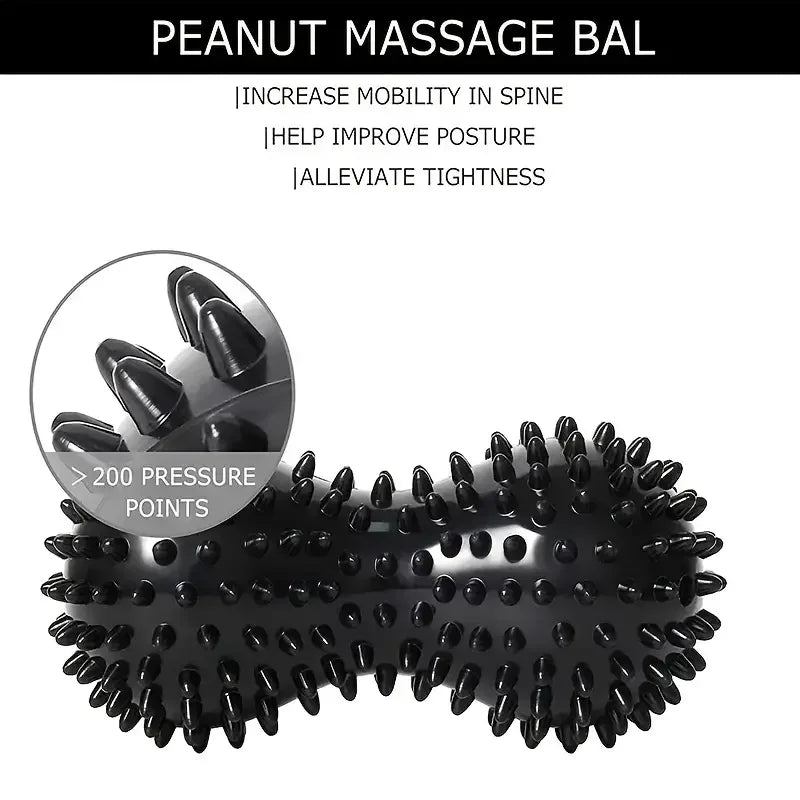 Peanut Spiky Massage Ball for Foot & Muscle Pain Relief 🌟 | Myofascial Roller for Stress & Relaxation
