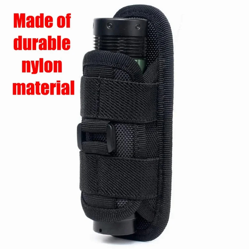 Tactical 360° Rotating Flashlight Holster – Durable Belt Torch Pouch for Hunting, Survival & Outdoor Gear