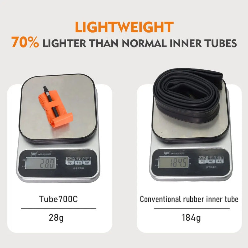ThinkRider Ultralight 28g Bike Inner Tube - 700x18/25/28/32 TPU Material, 65mm French Valve 🚴‍♂️🚲
