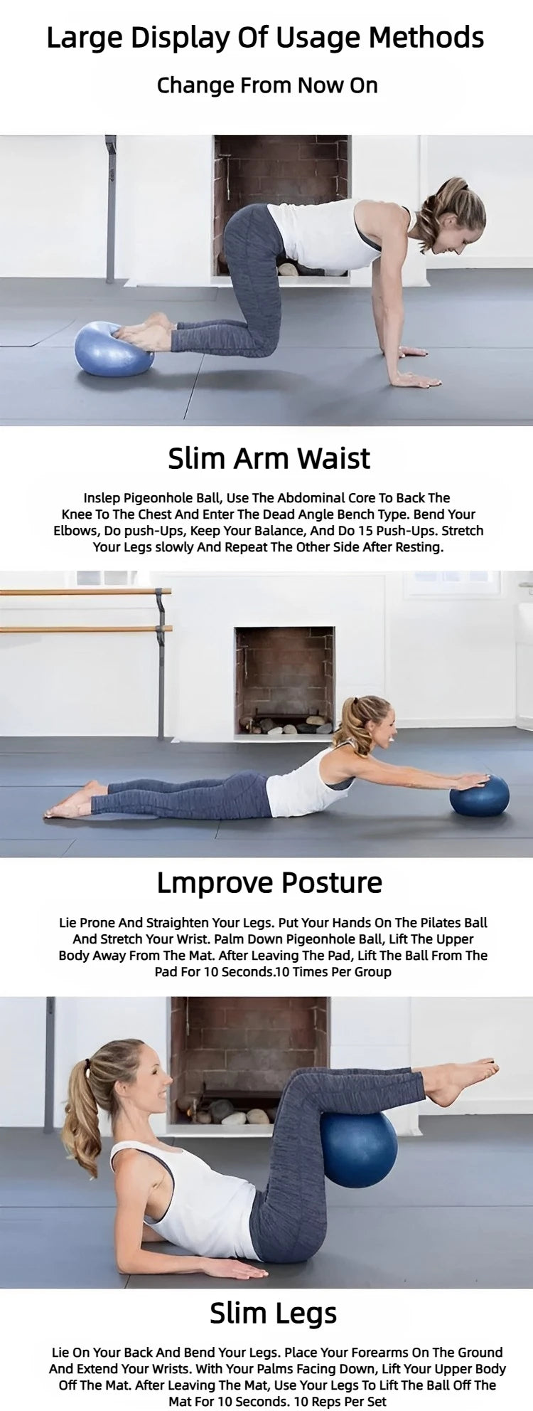 25CM Yoga Pilates Ball - Small Exercise & Therapy Balance Ball for Core Training 🧘‍♀️💪