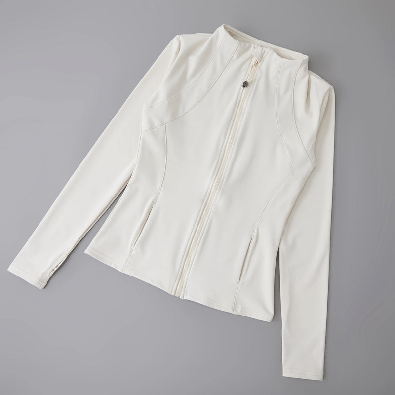 Women's Yoga Jacket – Stand Collar, Long Sleeve, High Stretch Workout Top 🧘‍♀️💪