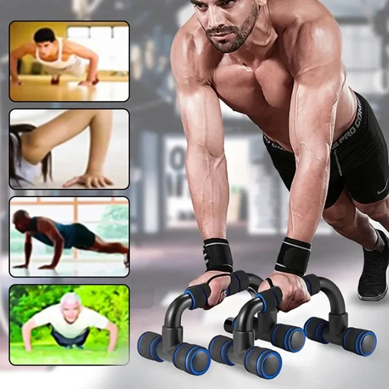U-Shaped Push-up Rack with Hand Sponge Grip – Fitness Equipment for Home Gym & Muscle Training 💪