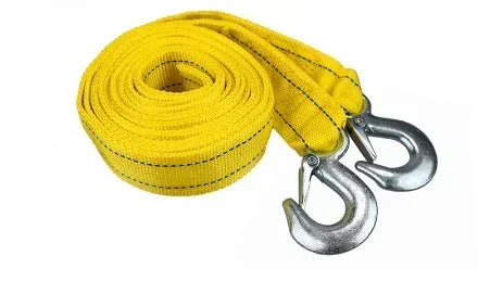 🚗 Heavy Duty 4M Car Tow Rope – 5 Ton Recovery Strap with Steel Hooks
