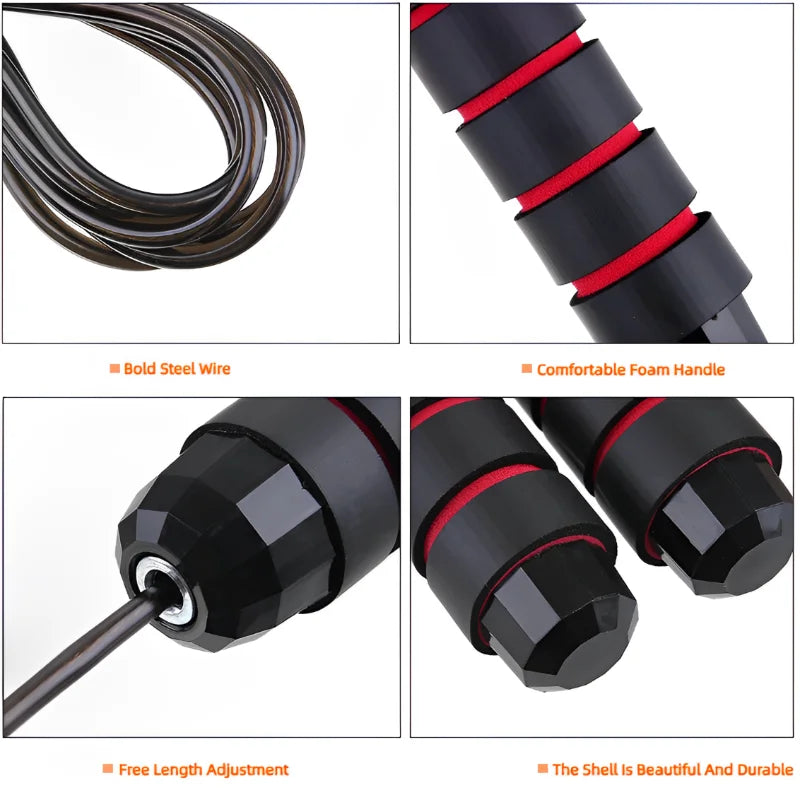 🔥 SpeedFit™ Adjustable Steel Wire Jump Rope – Tangle-Free Skipping Rope for Cardio & Home Workout