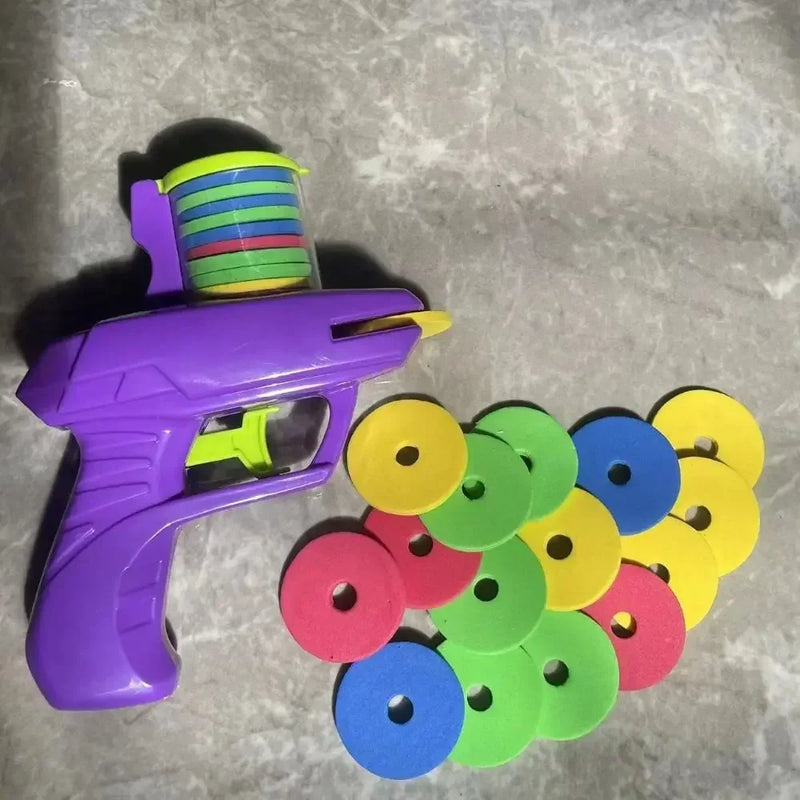 Mini Carrot Flying Disc Launcher Gun – Safe EVA Saucer Toy for Kids Outdoor Fun