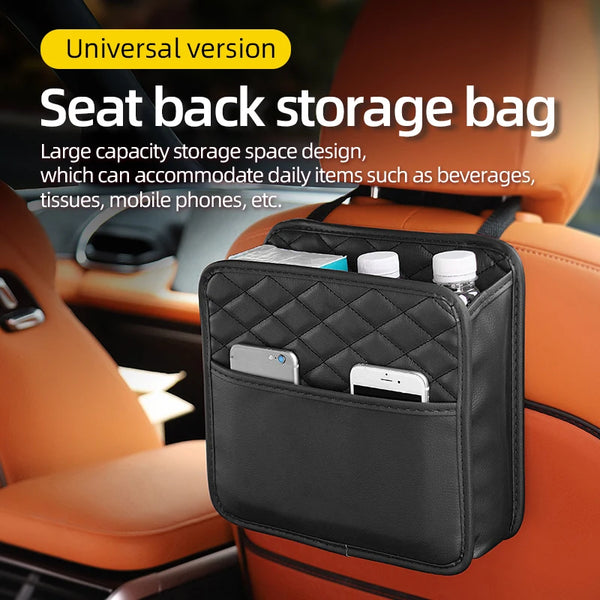 Premium Leather Multifunctional Car Seat Storage Organizer - Universal Fit for Most Car Models 🚗